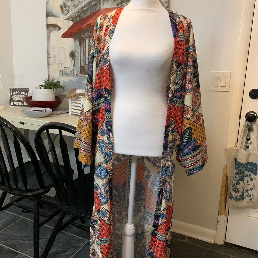 Cindi Gindi Long, Open floral Kimono